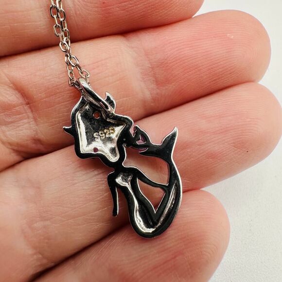 Mermaid Sterling Silver CZ Necklace - Picture 5 of 5